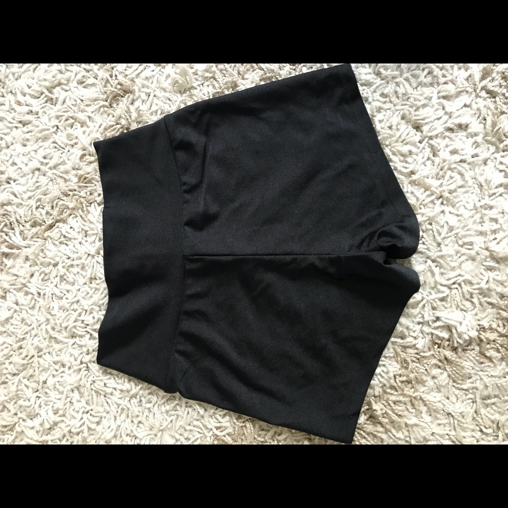 Black high waisted spank shorts